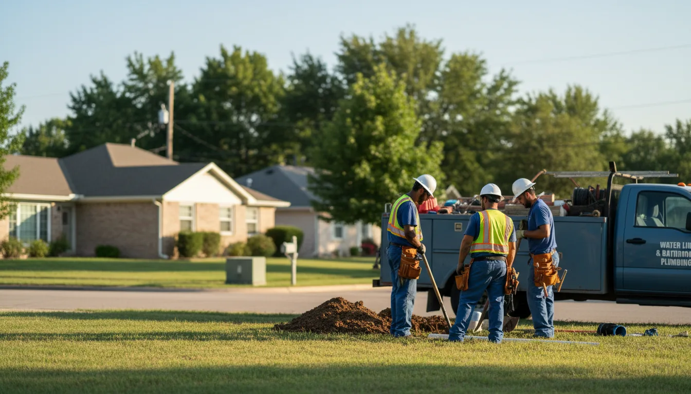 Residential water line and bathroom plumbing service in Slayden, TN
